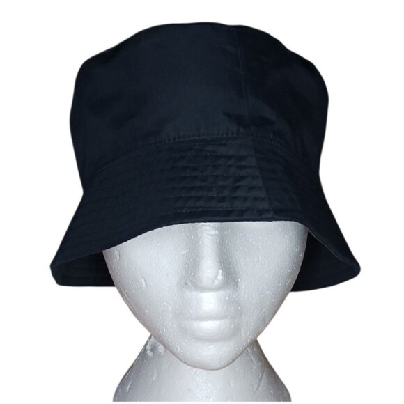 Lands End Black Bucket Hat Microfiber Size S/M Water Resistant Lightweight - Picture 2 of 8